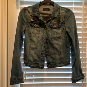 Ci Sono Distressed Denim Jacket